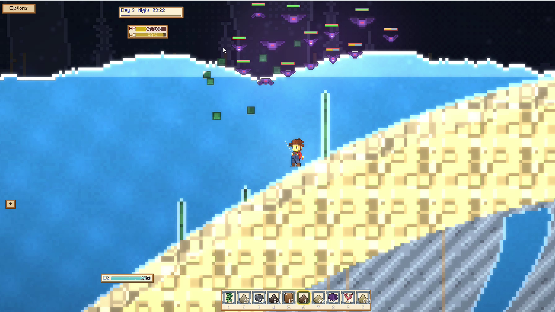 A void swarm hovering over the sunken dunes