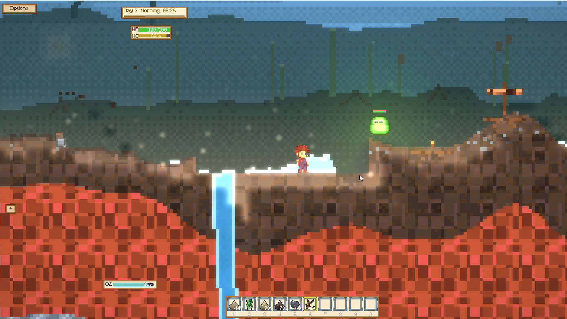 Red canyon waterfall